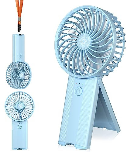 Refluxe Ventilatore portatile a mano Ventilatore da tavolo,Ventilatori portatili a batteria regolabili su 4 velocità,Ventilatore da tavolo ricaricabile via USB,Ventilatore a mano fino a 15 ore