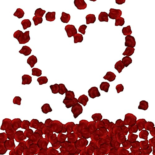 NINVVS 1200 dark red rose petals, wedding decoration petals, artificial rose petals, romantic atmosphere decoration props, used for weddings, Valentine's Day, anniversaries