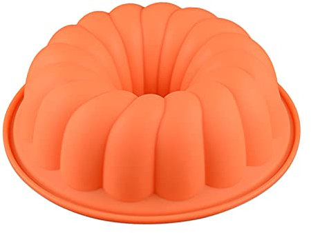 Holzsammlung Silicone Baking Molds,9.5 Inch Silicone Cake Pan, Non Stick Fluted Tube Cake Pan for Cake, Jello, Gelatin, Bread