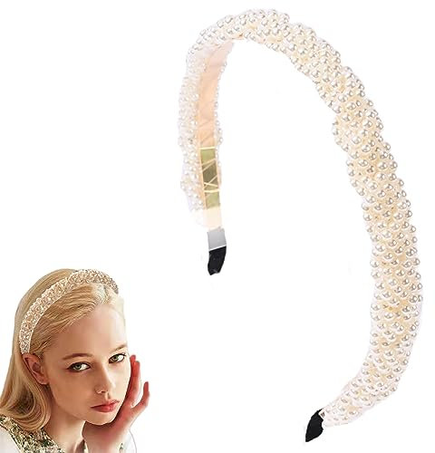Pearl Hairbands Ladies Rhinestone Hairbands Bridal Elegant Hair Hoop Wedding Hair Styling Accessories for Women Girls 2405