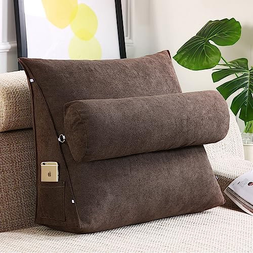 Großes Lesekissen – Rückenlehne Lendenkissen mit abnehmbarem Bezug – 60 x 50 x 20 cm weiches Rücken-/Kopf-/Nackenstützkissen zur Druckreduzierung – TV-Kissen für Erwachsene und Kinder