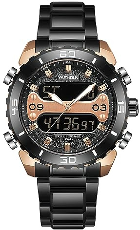 Basfur Watch Bas-Mon-Ho-028-01, Black & Rose Gold, Modern
