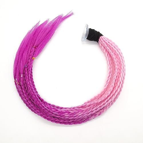 Hayaww Helm Pferdeschwanz Motorrad Helm Zöpfe Helm Geflochtener Pferdeschwanz Helmet Pigtails Motorrad Helm Braids Dekoration Haarschmuck für Fahrrad Motorrad Roller Helm Zubehör 60 cm
