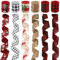 6 Rouleaux Rubans de Noël, 4,57mx6,4cm Ruban de Noël a Carreaux Ruban de Flocon de Neige de Noël Ruban de Noël pour Arbre Ruban à Carreaux de Noël Ruban Filaire pour Emballage Cadeau Bricolage
