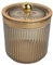 harayaa Support de tige de maquillage, pot organisateur de cosmétiques, boîte de rangement de coton-tige pour comptoir, commode, vanité de, ambre
