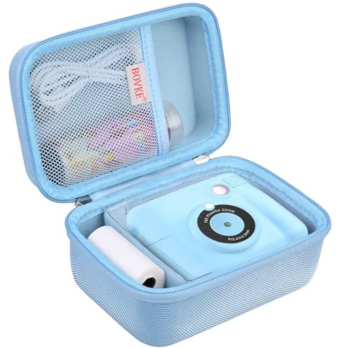 BOVKE Tragetasche Kompatibel mit GREENKINDER/für NUOTUN/für CHRERNA/für MILFECH/für ASTGMI/für Uleway Kinderkamera, Weihnachten Geburtstag Geschenke Kleinkind Digital Videokameras Halter, Blau