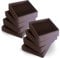 CasterMaster Non-Slip Furniture Pads Floor Protectors, 2x2 Square Rubber Anti Skid Caster Cups, Set of 8 Anti-Sliding Floor Protectors, Brown