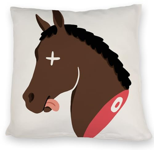 speecheese Pferdekopf Mafia Kissen EIN bequemes DekoKissen für die Couch lustiges Kissen Comic-Stil Männer Cartoon GeburtstagsKissen bedrucktes Film Parodie Sofa Pferd Motiv Kuscheliges