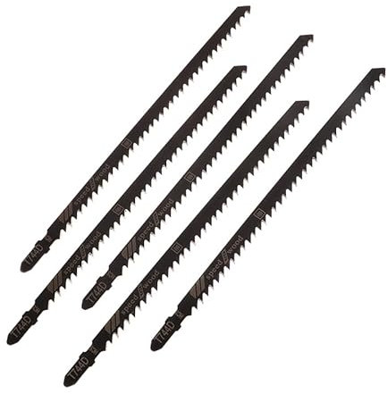 SUMKTO 5 Lames de scie sauteuse Longues T744D de 180mm Coupes très Rapides pour Une Coupe Rapide du Bois et des Produits en Bois Lames de Travail du Bois Outil à Main