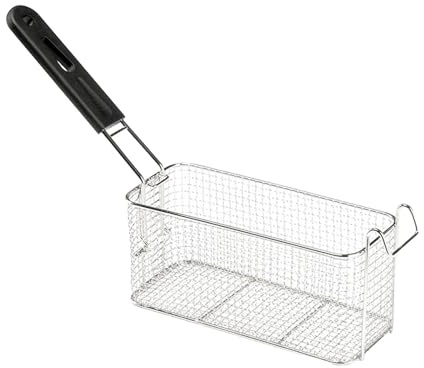 perfk Fryer Basket Stainless Steel Hanging Multipurpose French Fries Basket Frying Serving Basket for Cafe Barbecue