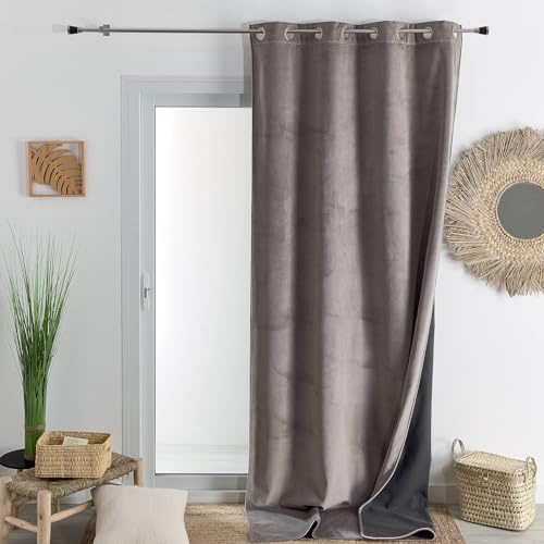 HomeMaison.com Möbelvorhang – Samtvorhang – Verdunkelungsvorhang – Vorhang Taupe – Vorhang 135 x 280 cm