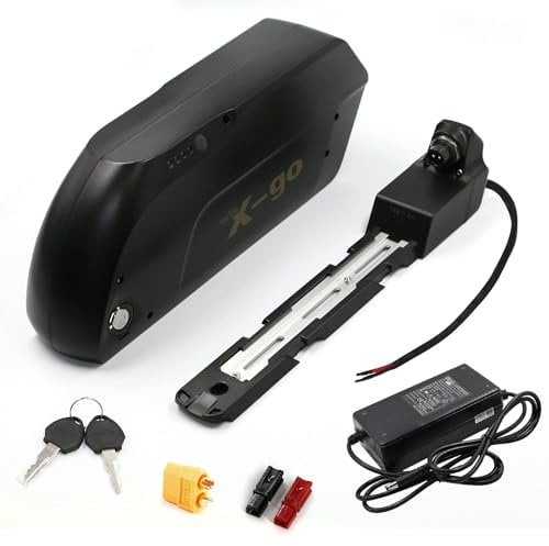 X-go Ebike Battery with Charger, 48V 13AH Electric Bike Battery 48V Lithium Battery USB Port for 48V 350W 500W 750W 1000W Motor (Black)