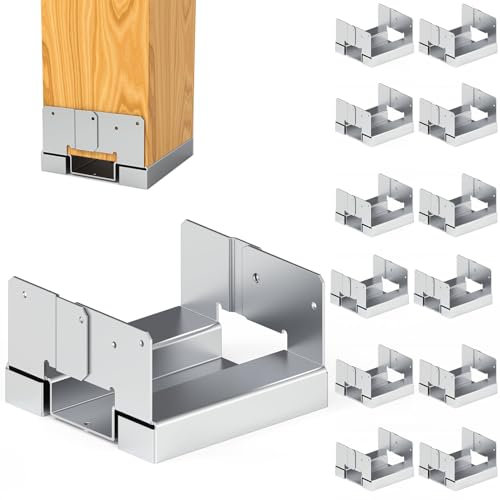 12 PCS 6x6 Post Anchor Base Adjustable Wood Post Brackets, Metal Post Base Holder for Concrete for Deck Patio/Gazebo/Pergola,Adjustable Galvanized Post Bracket