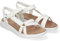 shoes&blues.es 84300 Sandalias Planas de Mujer, Comodas y Elegantes, Diseno Moderno con Tiras Cruzadas en la Pala y Cierre Comodo de Velcro. Blanco Talla 38