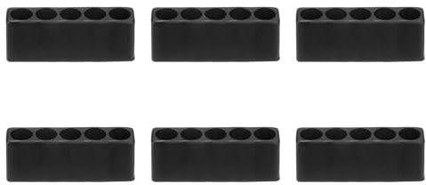 sourcing map 6pcs Plastic Hex Shank Screwdriver Bit Holder Organizer 5 Holes 1/4 Inch Plastic Drill Bits Storage Case for Any 1/4 Hex Shank Metal Driver Bits Use, Black