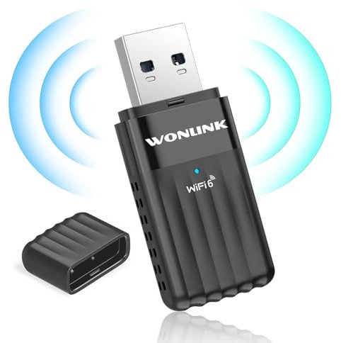 WONLINK Adaptador WiFi 6 y Bluetooth 5.3 USB para PC, 900Mbps Receptor WiFi 2 en 1 USB Doble Banda 5GHz/2.4GHz, WPA3, MU-MIMO, Compatible con Windows 11/10 WL-NA1605
