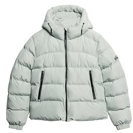 Superdry Damen Sports Steppjacke mit Kapuze Puritanisches Grau 44