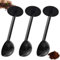 3 Pack 2-in-1 Black Espresso Coffee Bean Spoon, Tamping Scoop Tamper Tea Tool for Measuring and Stirring