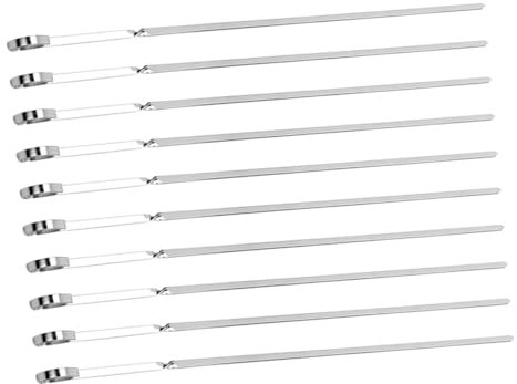 BESPORTBLE 10pezzi Spiedini Acciaio Inossidabile Spessi Per Barbecue e Kebab e Alla Corrosione Per Nic e Grigliate Outdoor