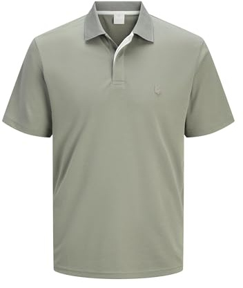 JACK & JONES Men's Plain Polo Shirt Jprccrodney SS Polo Noos, Dried Sage, S