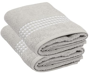 Maisonette Classy 100% Baumwolle Handtücher (50 x 100cm, 2er-Pack) - Gesicht, Hand Lichtgraues Handtücher für Badezimmer & Kleine Gästehandtücher