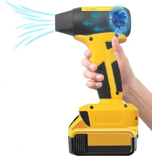 NUOGEDZ Mini Jet Dry Blower Fan for Dewalt 20V Max Battery, 130000RPM Cordless Portable Handheld Turbo Jet Fan Blowers for Car, Leaf Blower, Cleaning, Camping, Workshops, Lawns (Battery not Included)
