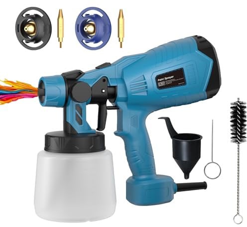 Elektrisches Farbsprühsystem, 700W Lackierpistole mit 1000ML Behälter, HVLP Elektrische Spritzpistole für Gartenzaun, Wände, Möbel, Decke