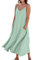 Sommer Kleid, Tunika Kleid Damen Sommer Hijab Kleid Elegant Einfarbig Oder Drucken V Ausschnitt Ärmellos Maxikleid Mit Taschen Sommer Retro Boho Urlaubs Locker Strandkleid (Mint Green,M)