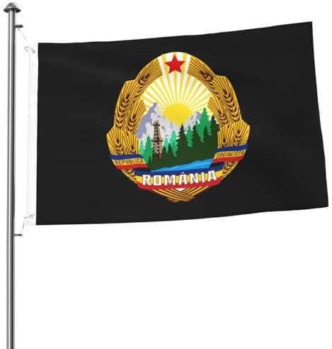 Wappen Rumäniens, Flaggen für draußen, 60 x 90 cm, doppelseitig, strapazierfähig, Bannerflagge für Haus, Hof, Festival, Garten, Outdoor, Dekoration, Willkommensflagge