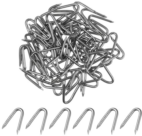 UPKOCH 350 Clavos En Forma De U Grapas Para Red Clavos Para Cercas De Alambre En Forma De U Tachuelas De Servicio Sujetadores De Malla De Cable Herramientas Para Mampostería De Jardín Y