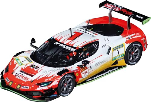 Carrera Evolution 20027810 Ferrari 296 GT3 Frikadelli Racing, No.1 24H Nürburgring I 1:32 Scale Slot Car I With Working Front & Rear Lights I Suitable For Ages 8 Years+