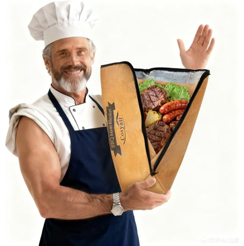 Cosyall Grilldecke zum Ruhenlassen von Fleisch, Wiederverwendbare isolierte Grill-Ruhetasche für Rinderbrust, Schweineschultern, Truthahn & Picknick Partys, Geschenk für Männer (15 Zoll)
