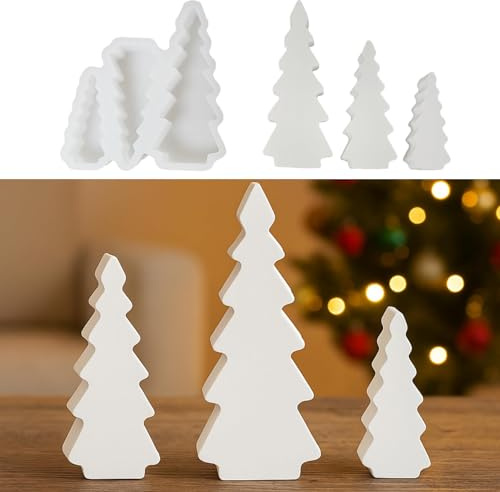 Silikonformen Gießformen Weihnachten, 3er Silikonform Baum Gießform Weihnachtsbaum Gips Zum Gießen Tannenbaum Gießformen Silikon Weihnachten Giessformen Silikon Baum (B)