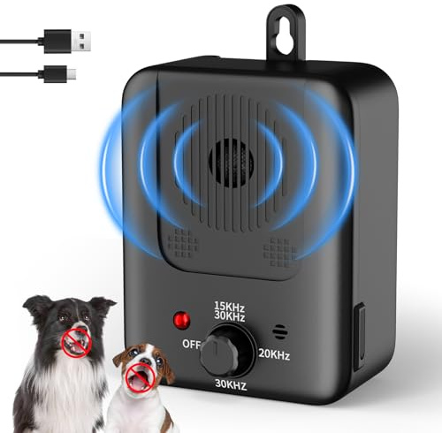 QEWEUUIE 2026 Upgrade Anti-Bell Gerät für Hunde, 3-Modi Antibell Ultraschallgerät, 40ft Reichweite, Einstellbare Frequenz, IPX4 Wasserdicht, Geeignet für große, mittelgroße und kleine Hunde