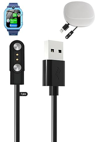 toergy Charger Cable for Jugeman T60 Smart Watch, USB Charger Cable,Magnetic Attachment,Fast Charging,Lightweight,Durable,Portable Travel Silicone Storage Bag