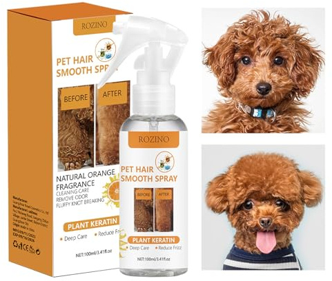 Dogdetangler Spray – 1,46 x 6,18 Zoll Leave in Pet Hair Conditioner, Anti | Static Solution | Long Lasting Grooming Zubehör für Hundekatze Matted Knots Stubborn Coats Home Care