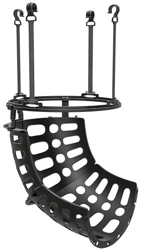 SPORTNOW Basketball-Rebounder, 360° drehbarer Rücklaufaufsatz mit Rückprallrampe, Basketball-Rückholsystem für Schießübungen, für Indoor und Outdoor, Schwarz