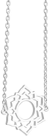 925-Silber-Purpur-CZ-Kronenchakra-Anhänger an 17-Zoll-Panzerkette – Sterling-Blumen-Mandala-Halskette mit ausgeschnittenem, durchbrochenem violettem Zirkonia-Schmuck – Geschenk für Yoga-Meditation