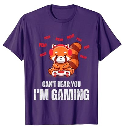 Can't Hear You I'm Gaming Red Panda T-Shirt