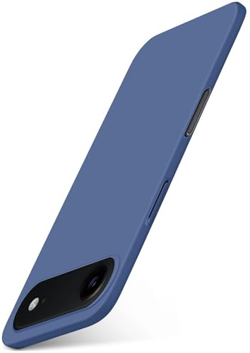 moex für iPhone Air Hülle Ultra Dünn, Schutzhülle mit erhöhtem Kameraschutz, Slim Cover Hardcase Backcover, Dünnste Handyhülle Minimalistisch Alpha Case, Matt Blau