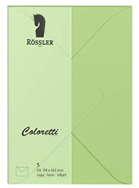 Rössler 220705537 - Coloretti Briefumschläge, 80 g/m², DIN C6, peppermint, 5 Stück