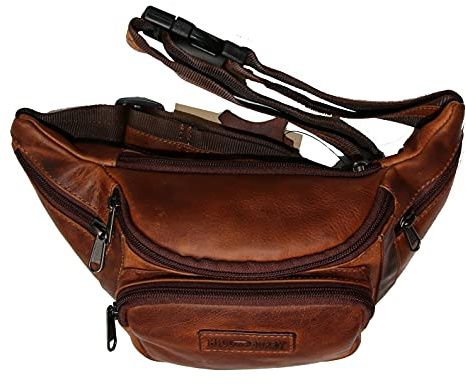 Hill Burry Vintage Leder Gürteltasche Ledertasche Männer braun