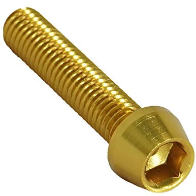 F26 Aluminium Schraube M5x30, konisch, 7075 T6, DIN 912, Gold