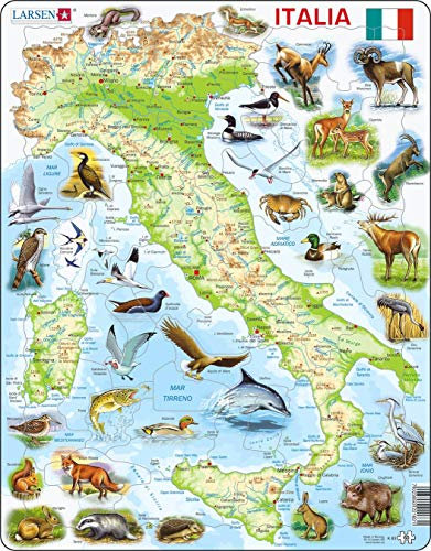 Larsen K83 Italien, physische Karte, Italienisch Ausgabe, Rahmenpuzzle mit 65 Teilen