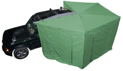 Prime Tech | Seitenwände für 270° Markise Prime Wing | 6-teiliges Set in Grün | Mit Fliegengitter & Reißverschlüssen | Erweiterung für Fahrzeugmarkise | Schutz vor Insekten & Wetter