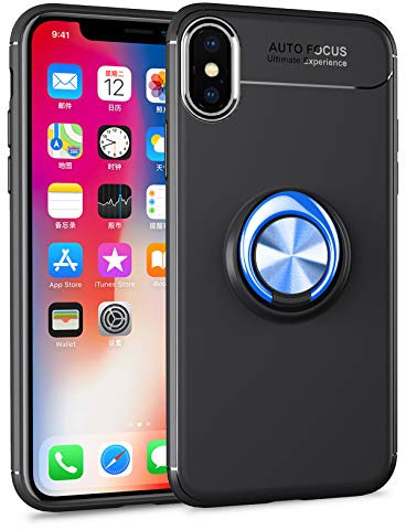 SORAKA Case for iPhone Xs Max with Ring Holder Soft TPU Slim Fit Case iPhone Xs Max Case with Metal Plate for Magnetic Car Phone Holder