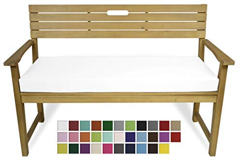 Rollmayer Bankkissen Bankauflage Sitzkissen Bankpolster Auflage für Bänke in Haus und Garten Kollektion Vivid, 1 Stück (Weiß 1, 140x40x8cm)