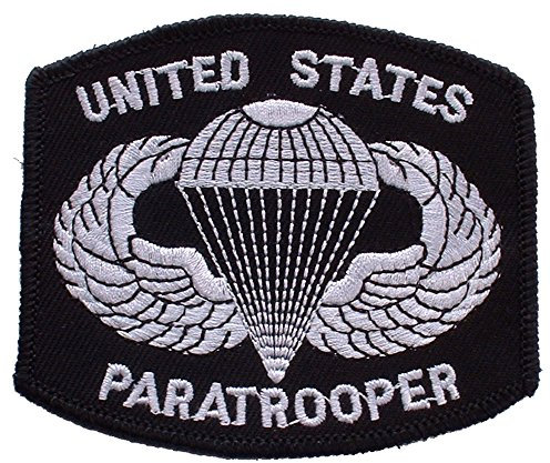 US Army Airborne A/B Fallschirmjäger Patch mit Bügelkleber schwarz / weiß