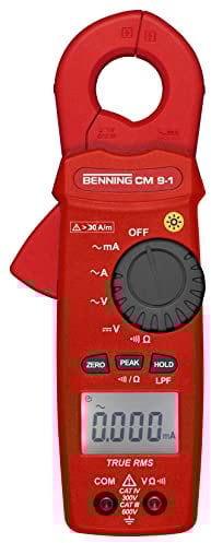 Benning CM 9-1 True RMS-Leckstromzange (Anzeige digital, 4-stellige LCD-Anzeige, Strommessbereich/AC 0.000001 A - 60 A, Wechselstrom) 44682