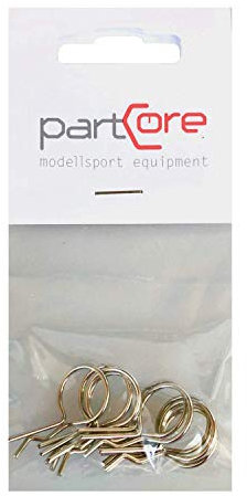 partCore Karosserie Klammern Splinte 1:10 25 x 14 x 1 mm Silber Clips für RC Car 10 Stück